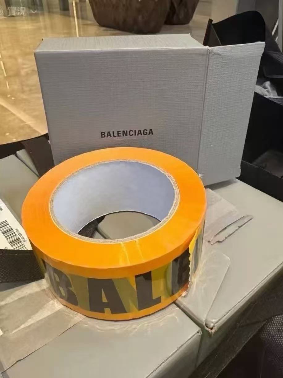 Balenciaga巴黎世家黑黄logo胶卷胶带63683079744003110